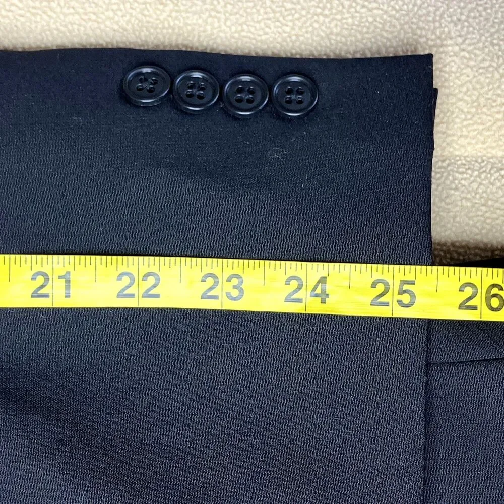 Wilke Rodriguez Sport Coat Wool Blend Black 2 Vent 42 44 Blazer Academia Preppy